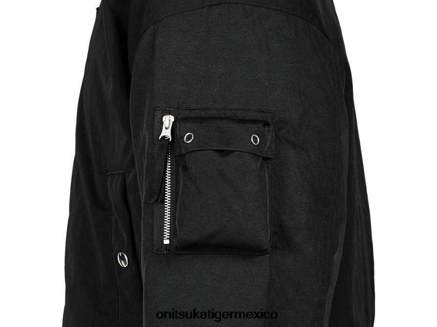 Onitsuka Tiger ropa 4P8D6N379 negro hombres chaqueta de bombardero