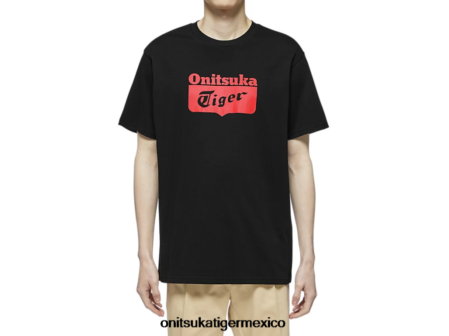 Onitsuka Tiger ropa 4P8D6N384 negro/rojo unisexo camiseta con logo