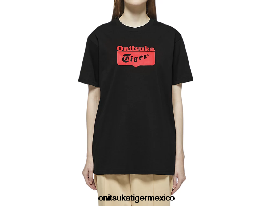 Onitsuka Tiger ropa 4P8D6N384 negro/rojo unisexo camiseta con logo