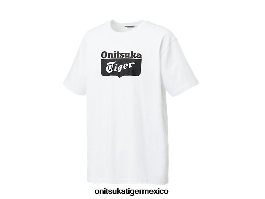 Onitsuka Tiger ropa 4P8D6N385 blanco negro unisexo camiseta con logo