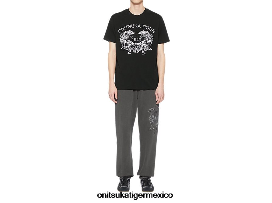 Onitsuka Tiger ropa 4P8D6N386 negro unisexo camiseta gráfica