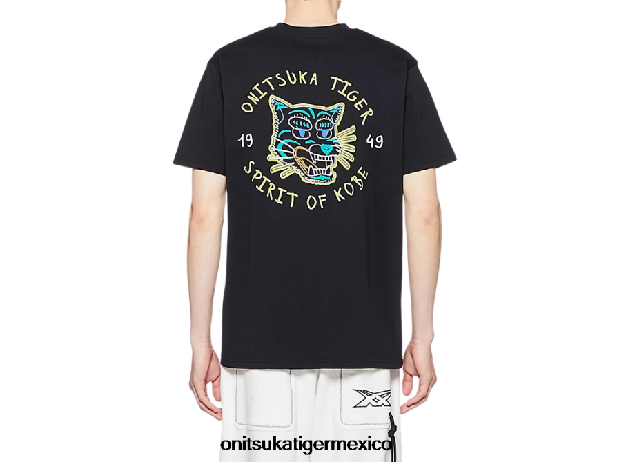 Onitsuka Tiger ropa 4P8D6N387 negro unisexo camiseta gráfica