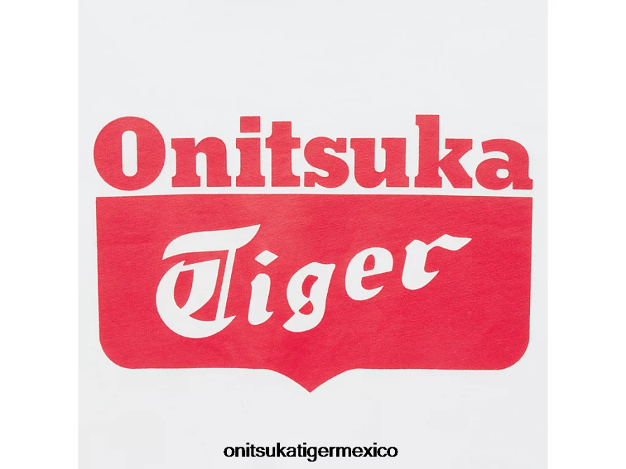 Onitsuka Tiger ropa 4P8D6N388 blanco rojo unisexo camiseta con logo