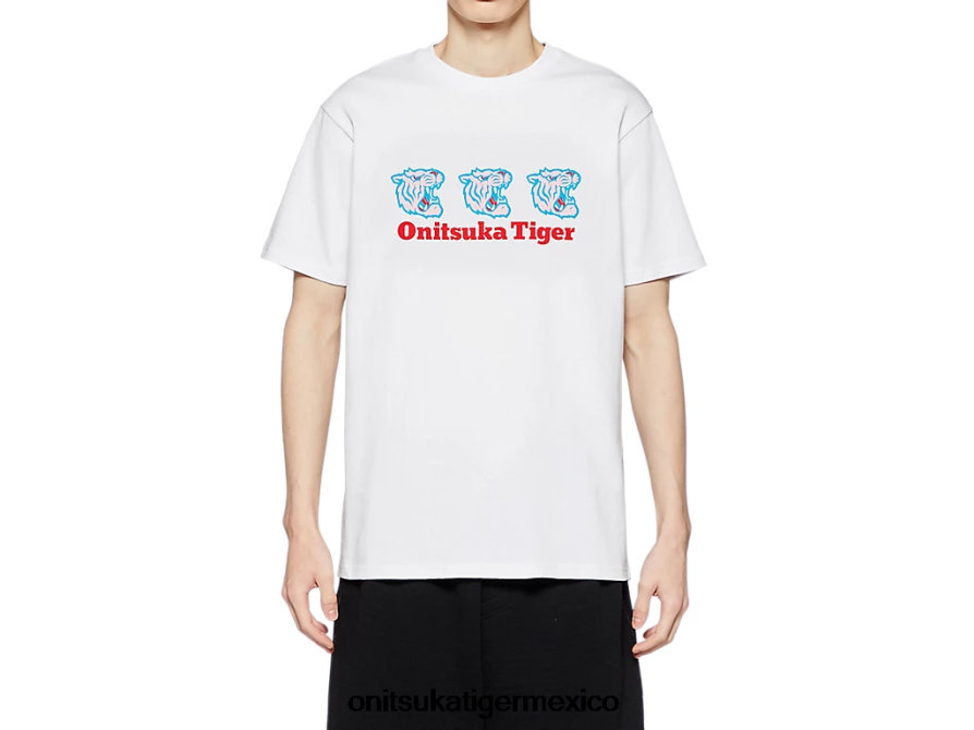 Onitsuka Tiger ropa 4P8D6N390 blanco unisexo camiseta gráfica