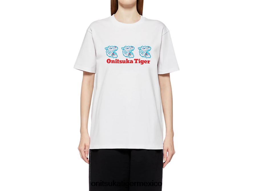 Onitsuka Tiger ropa 4P8D6N390 blanco unisexo camiseta gráfica
