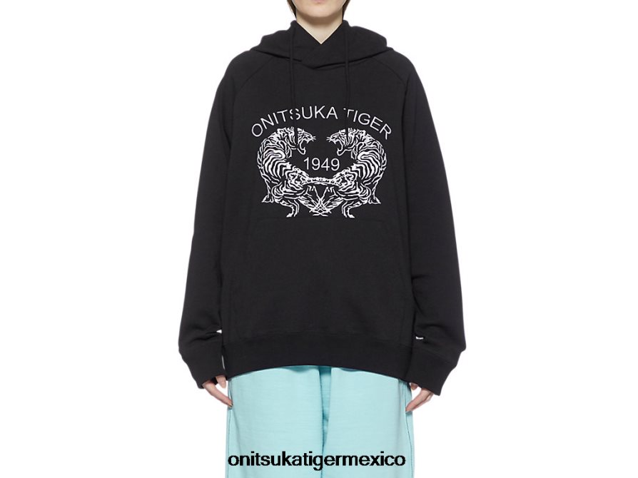 Onitsuka Tiger ropa 4P8D6N392 negro unisexo sudadera con capucha