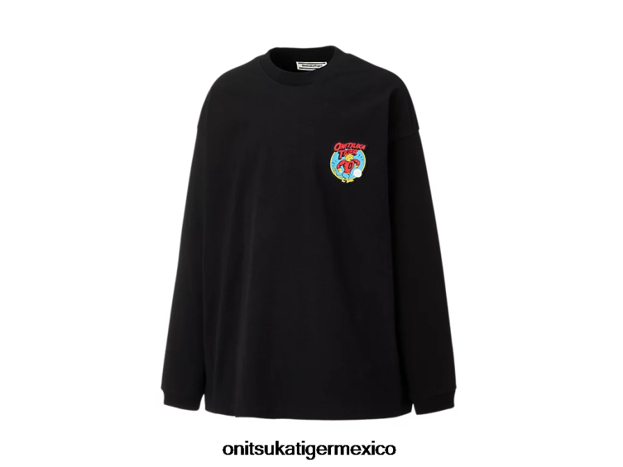 Onitsuka Tiger ropa 4P8D6N426 negro hombres camiseta gráfica
