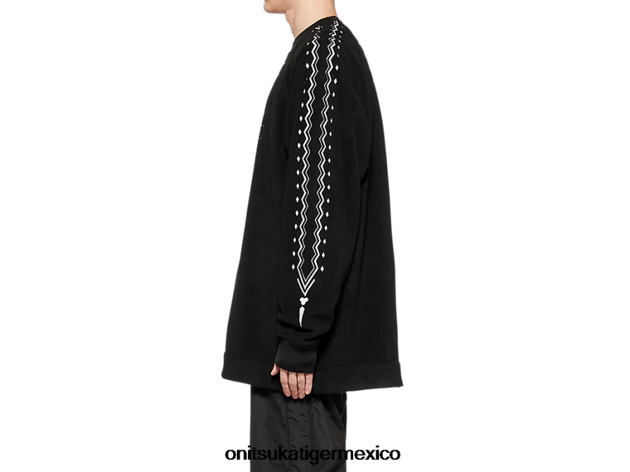 Onitsuka Tiger ropa 4P8D6N429 blanco negro hombres parte superior de gran tamaño