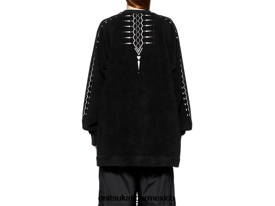 Onitsuka Tiger ropa 4P8D6N429 blanco negro hombres parte superior de gran tamaño