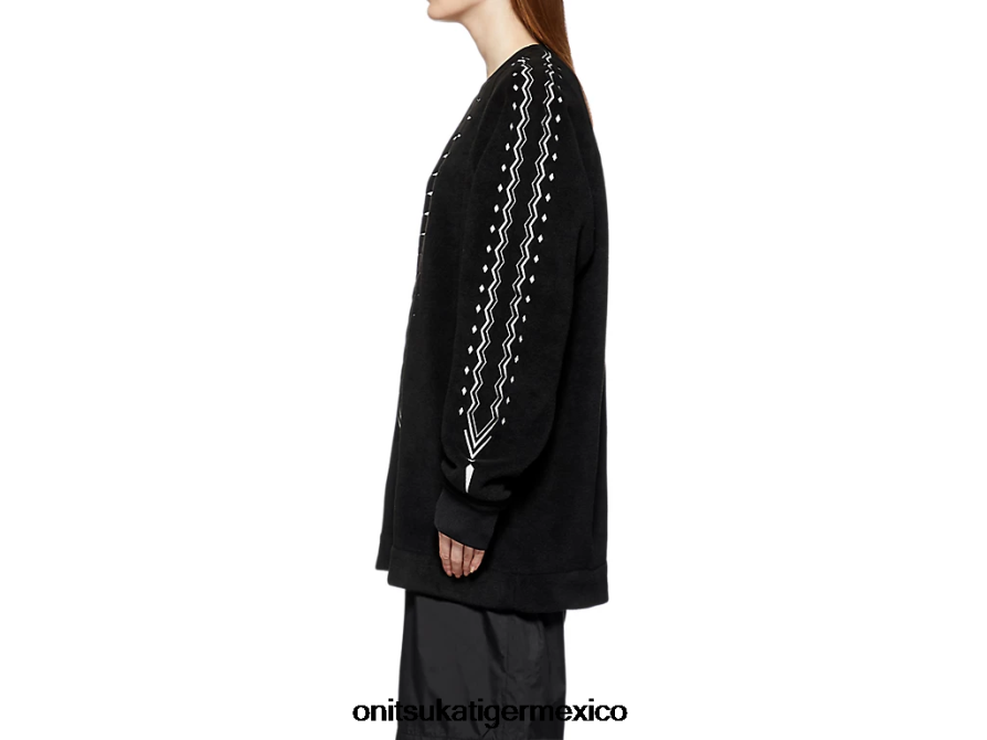 Onitsuka Tiger ropa 4P8D6N429 blanco negro hombres parte superior de gran tamaño