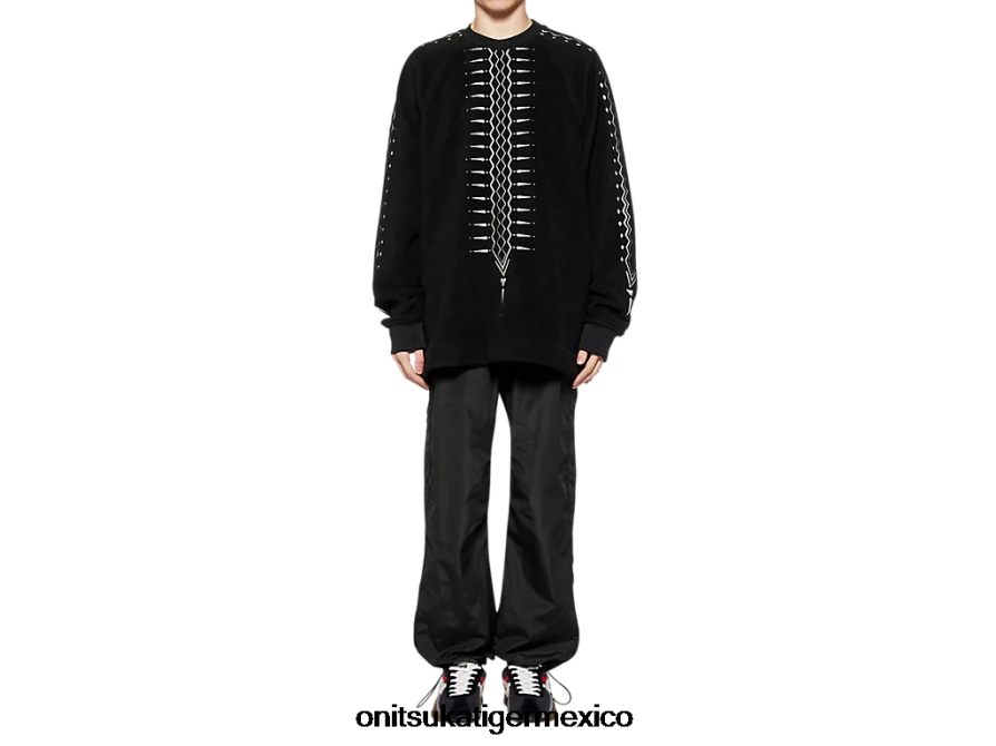 Onitsuka Tiger ropa 4P8D6N429 blanco negro hombres parte superior de gran tamaño