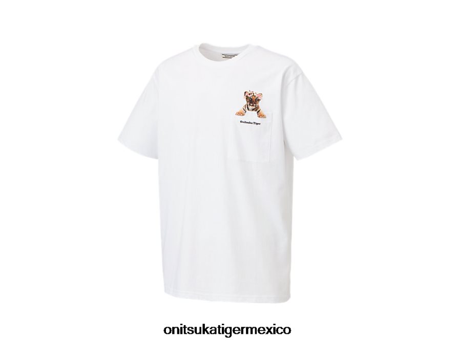 Onitsuka Tiger ropa 4P8D6N432 blanco hombres camiseta gráfica