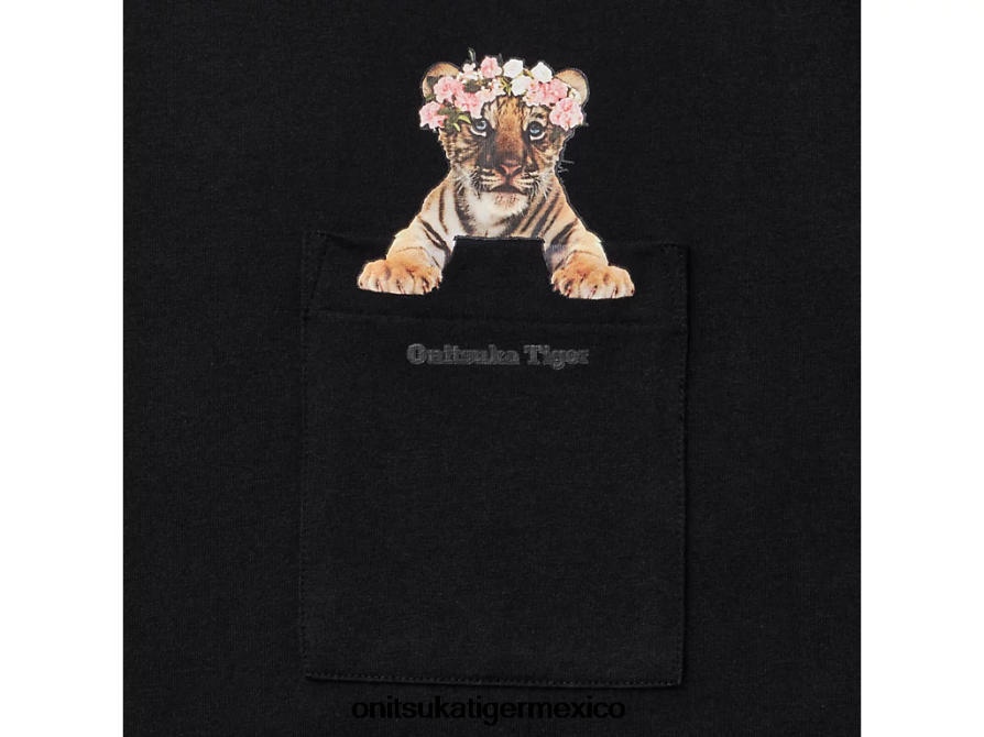 Onitsuka Tiger ropa 4P8D6N434 negro hombres camiseta gráfica