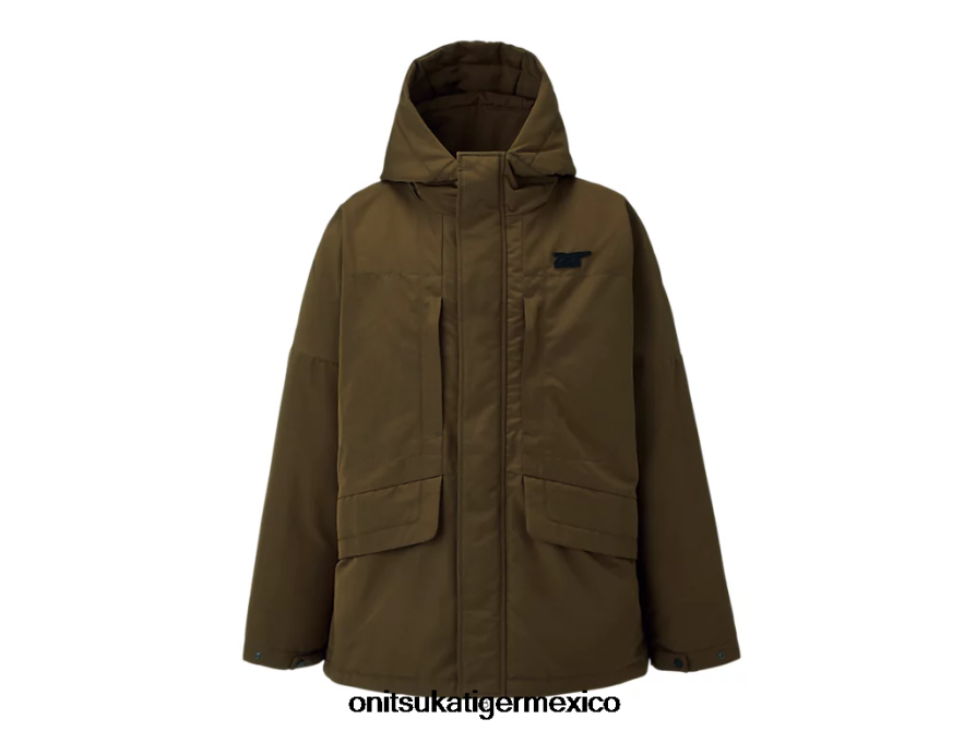 Onitsuka Tiger ropa 4P8D6N446 aceituna hombres chaqueta de plumas