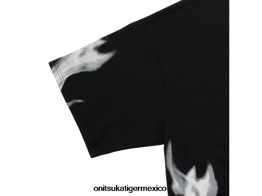 Onitsuka Tiger ropa 4P8D6N454 negro/blanco roto hombres camiseta gráfica ss