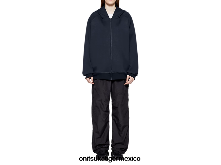 Onitsuka Tiger ropa 4P8D6N457 Armada hombres sudadera con capucha y cremallera
