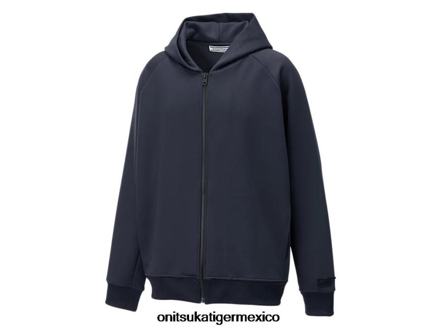 Onitsuka Tiger ropa 4P8D6N457 Armada hombres sudadera con capucha y cremallera