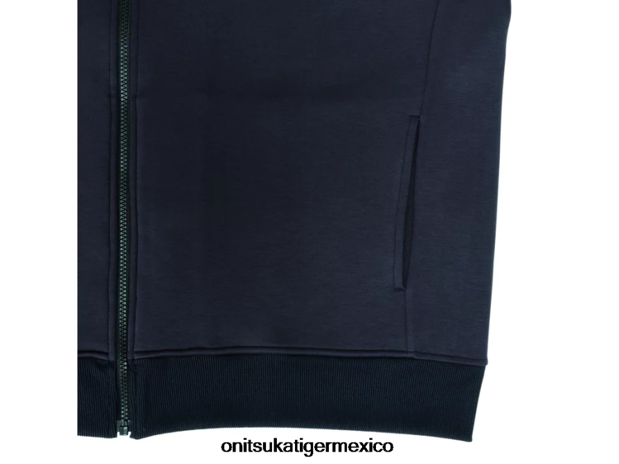 Onitsuka Tiger ropa 4P8D6N457 Armada hombres sudadera con capucha y cremallera