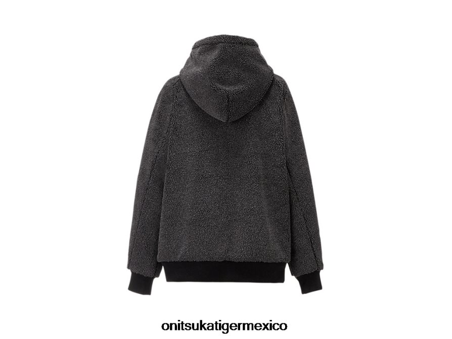 Onitsuka Tiger ropa 4P8D6N466 negro hombres sudadera con capucha y cremallera