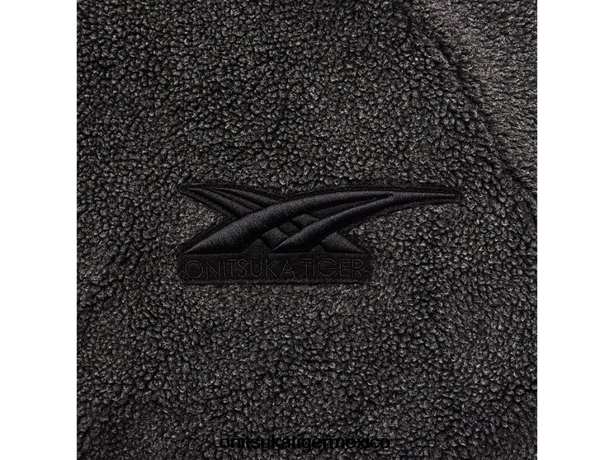 Onitsuka Tiger ropa 4P8D6N466 negro hombres sudadera con capucha y cremallera