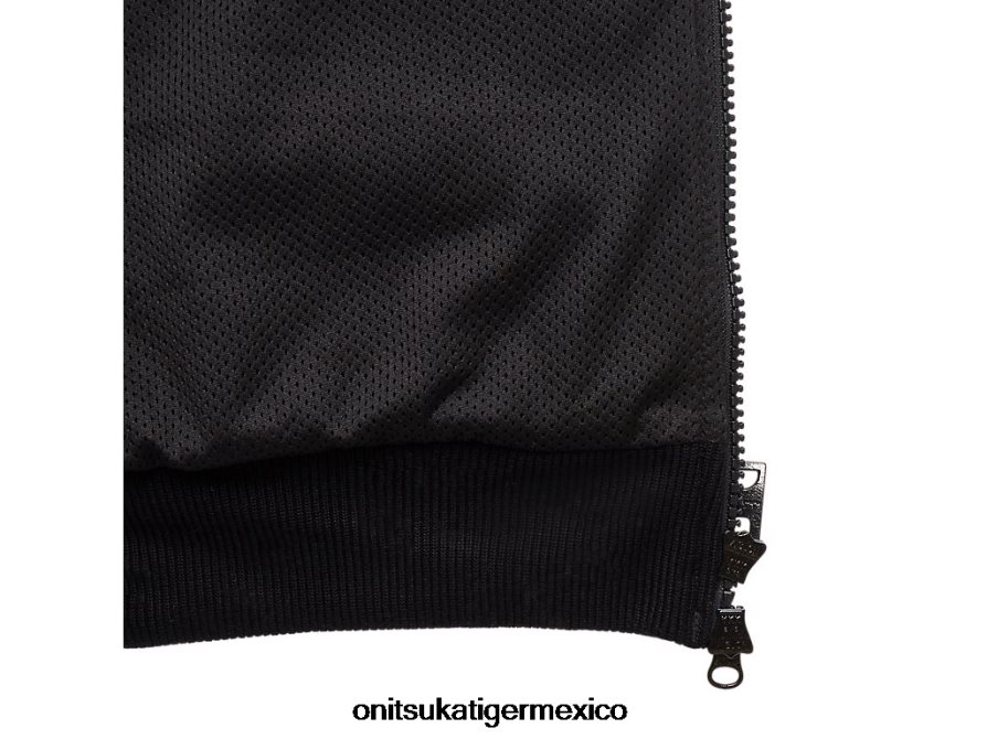 Onitsuka Tiger ropa 4P8D6N466 negro hombres sudadera con capucha y cremallera