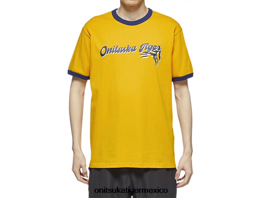 Onitsuka Tiger ropa 4P8D6N468 amarillo unisexo camiseta gráfica