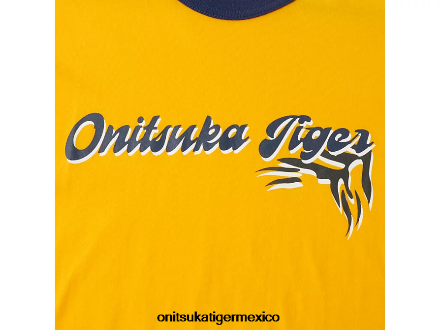 Onitsuka Tiger ropa 4P8D6N468 amarillo unisexo camiseta gráfica