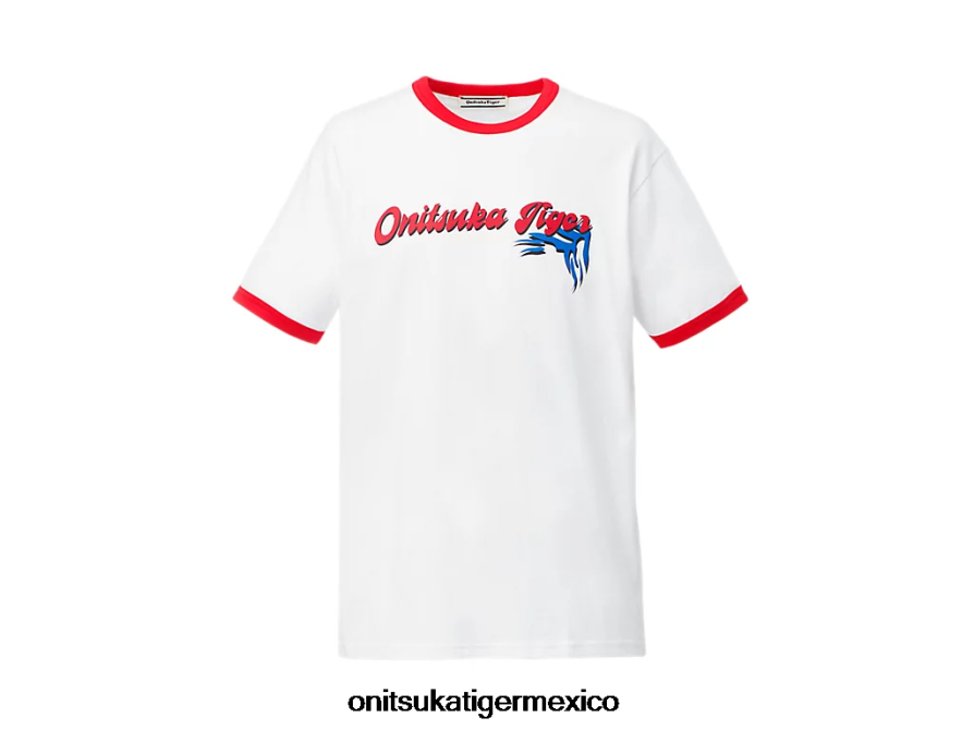 Onitsuka Tiger ropa 4P8D6N469 blanco unisexo camiseta gráfica