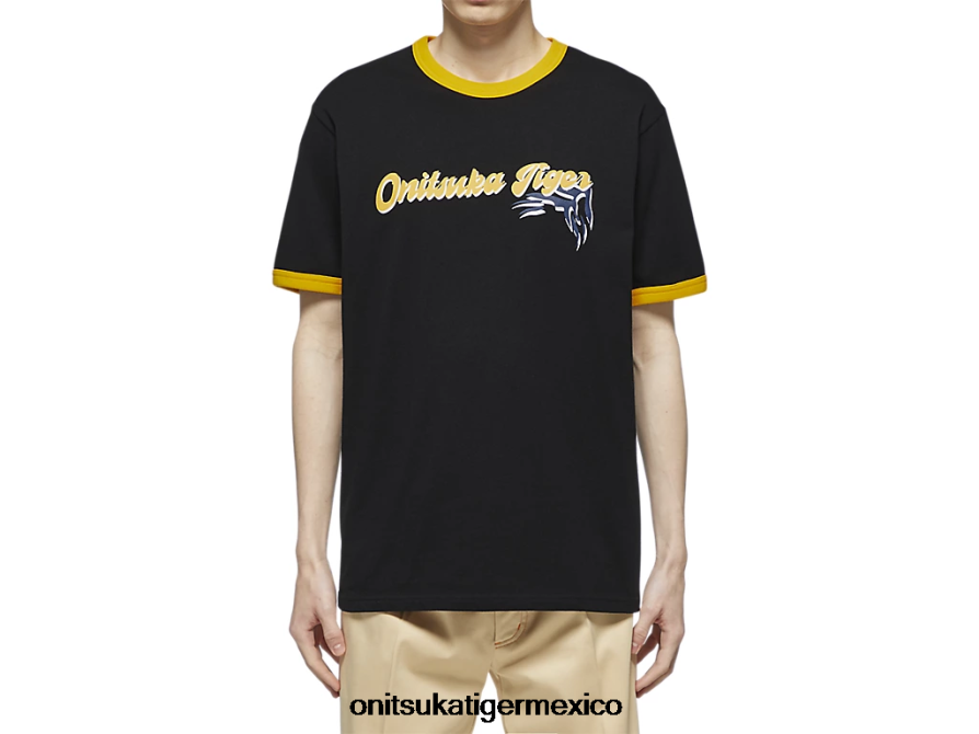 Onitsuka Tiger ropa 4P8D6N471 negro unisexo camiseta gráfica