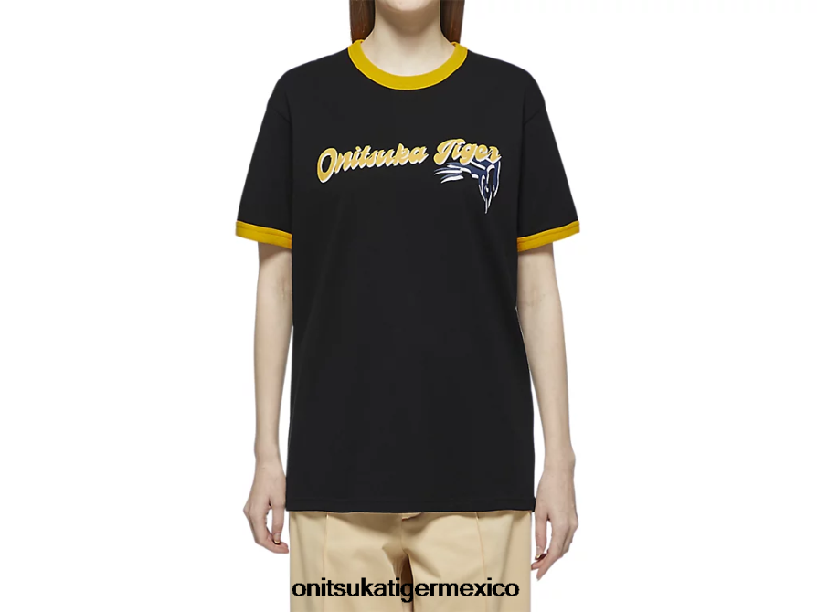 Onitsuka Tiger ropa 4P8D6N471 negro unisexo camiseta gráfica