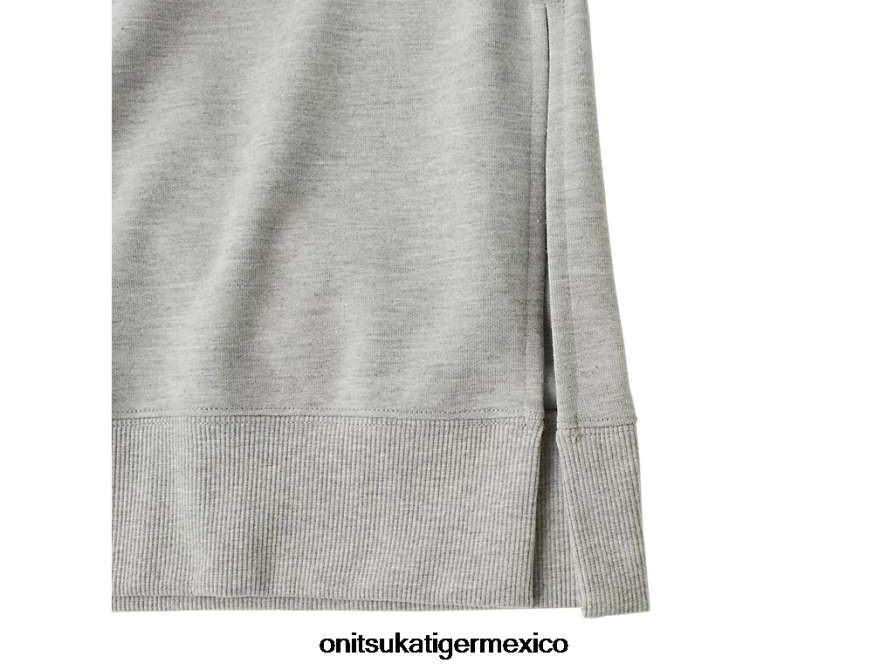 Onitsuka Tiger ropa 4P8D6N474 cuero gris unisexo Top de manga larga