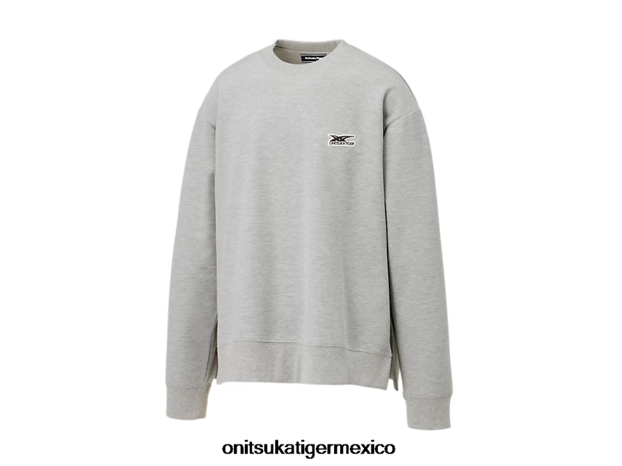 Onitsuka Tiger ropa 4P8D6N474 cuero gris unisexo Top de manga larga