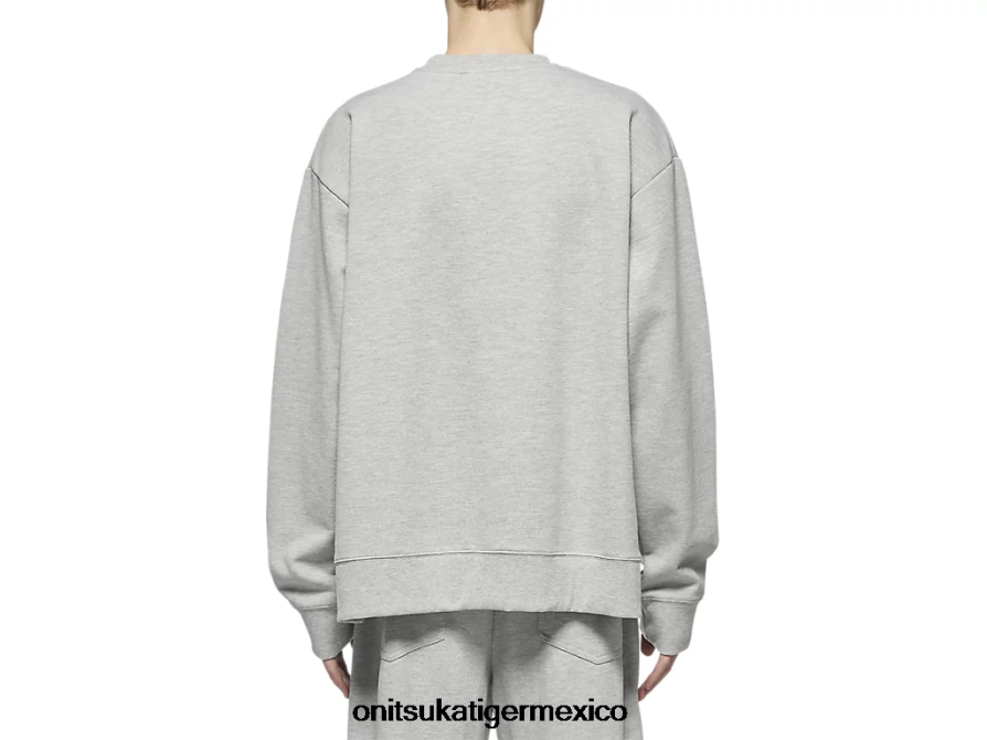 Onitsuka Tiger ropa 4P8D6N474 cuero gris unisexo Top de manga larga