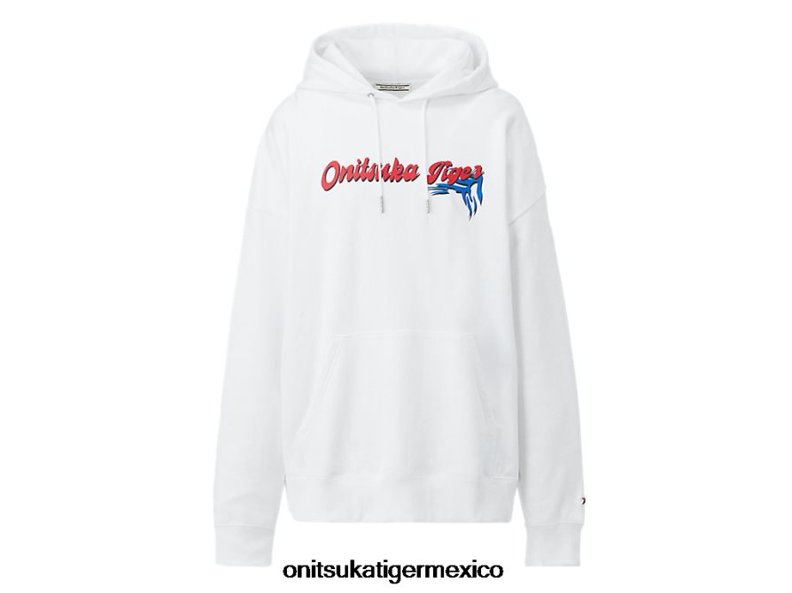 Onitsuka Tiger ropa 4P8D6N478 blanco unisexo sudadera con capucha