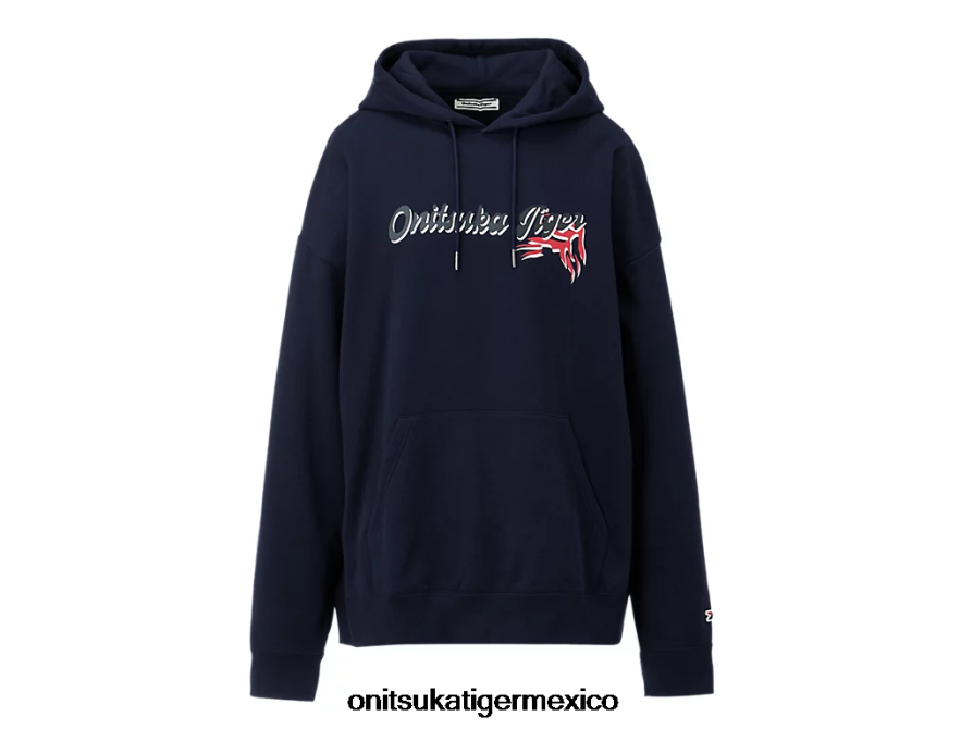 Onitsuka Tiger ropa 4P8D6N479 azul marino oscuro unisexo sudadera con capucha
