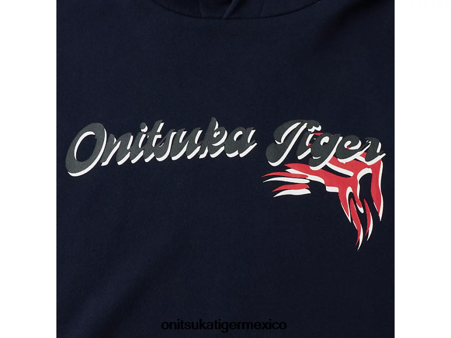 Onitsuka Tiger ropa 4P8D6N479 azul marino oscuro unisexo sudadera con capucha