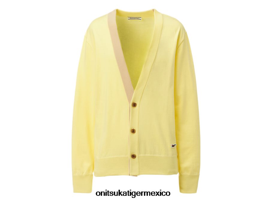 Onitsuka Tiger ropa 4P8D6N480 amarillo claro unisexo cárdigan de punto