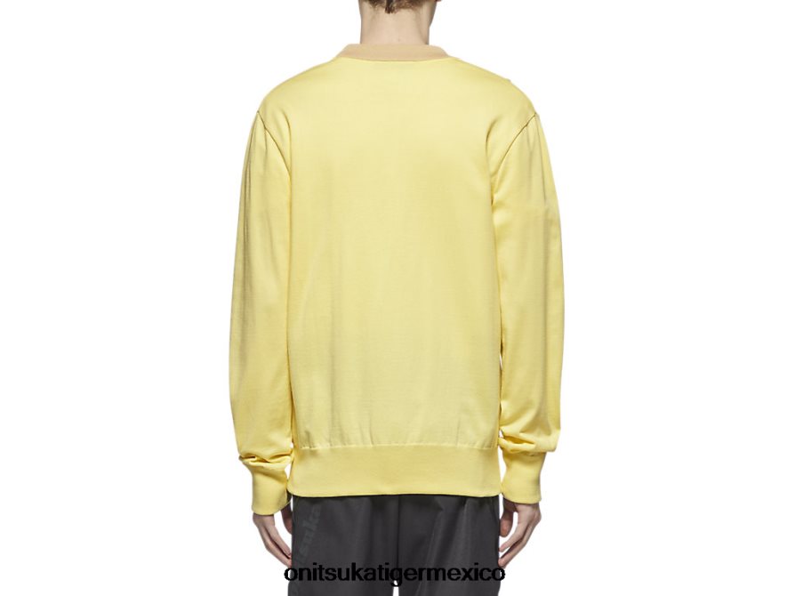 Onitsuka Tiger ropa 4P8D6N480 amarillo claro unisexo cárdigan de punto