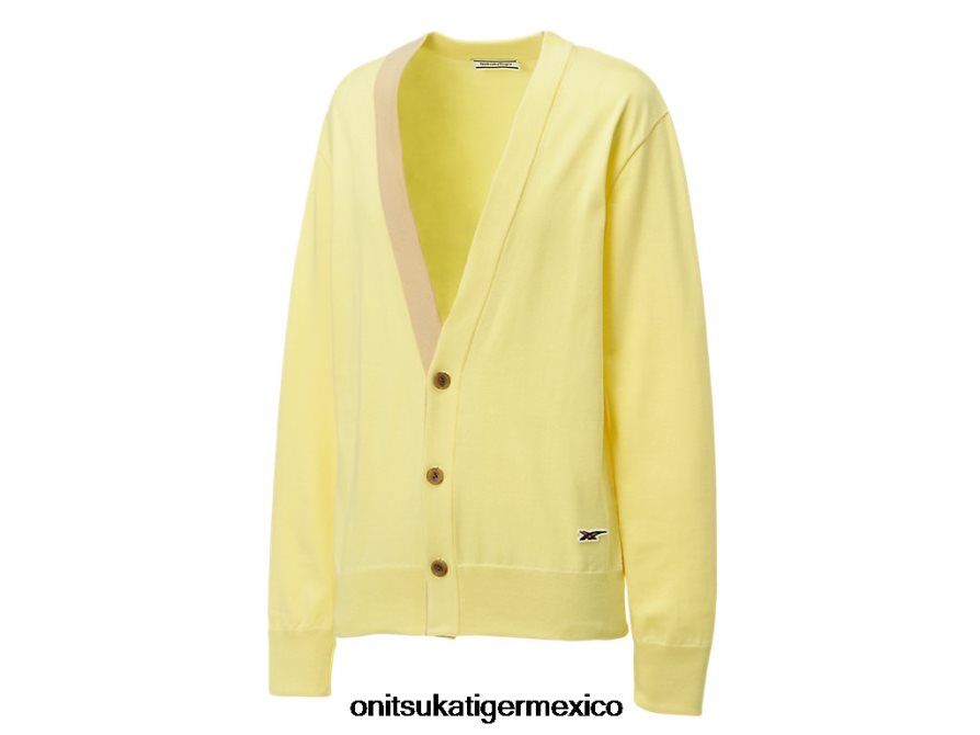 Onitsuka Tiger ropa 4P8D6N480 amarillo claro unisexo cárdigan de punto