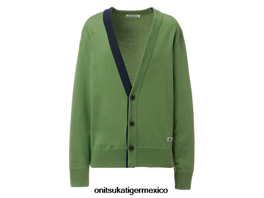 Onitsuka Tiger ropa 4P8D6N481 verde brillante unisexo cárdigan de punto