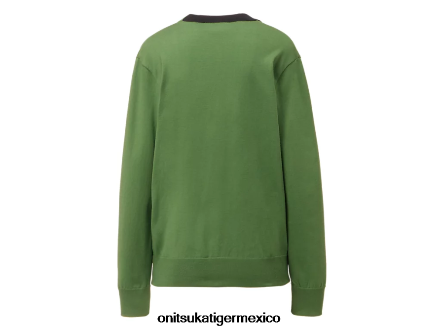 Onitsuka Tiger ropa 4P8D6N481 verde brillante unisexo cárdigan de punto