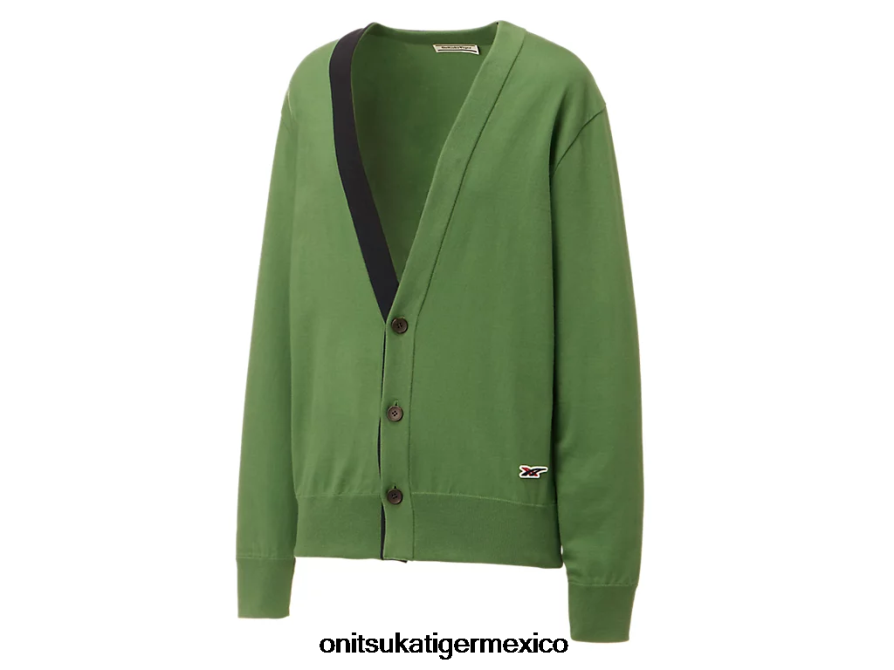 Onitsuka Tiger ropa 4P8D6N481 verde brillante unisexo cárdigan de punto