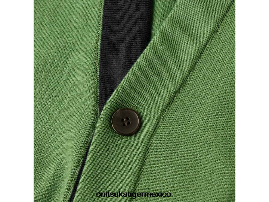 Onitsuka Tiger ropa 4P8D6N481 verde brillante unisexo cárdigan de punto