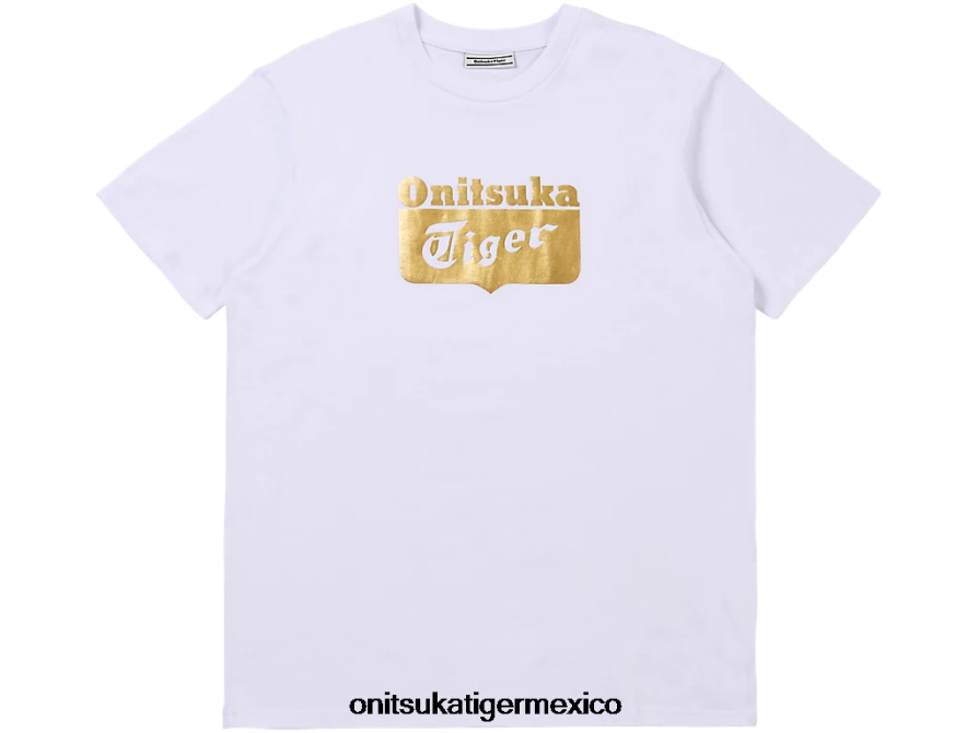 Onitsuka Tiger ropa 4P8D6N482 oro blanco real/rico unisexo camiseta con logo