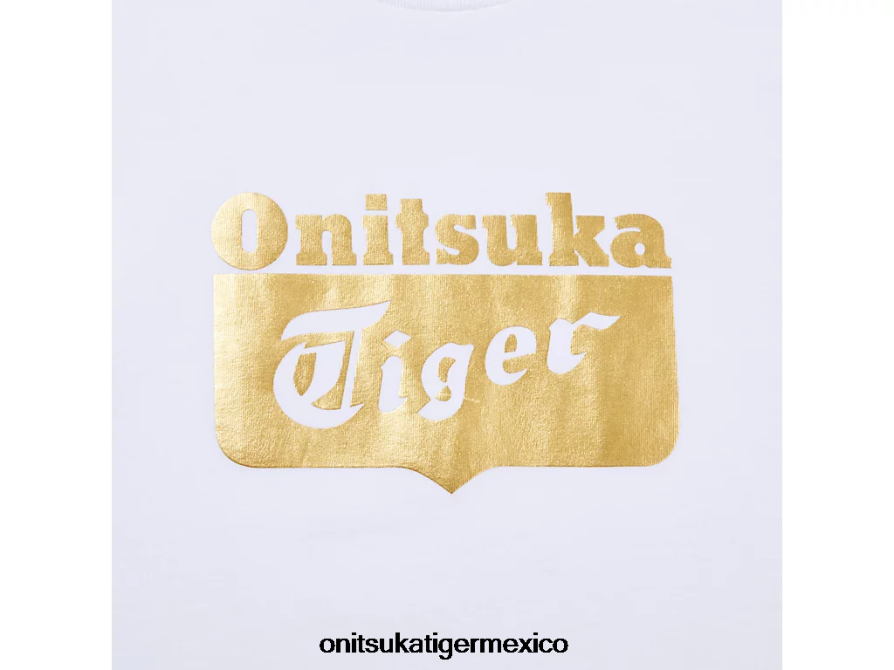 Onitsuka Tiger ropa 4P8D6N482 oro blanco real/rico unisexo camiseta con logo