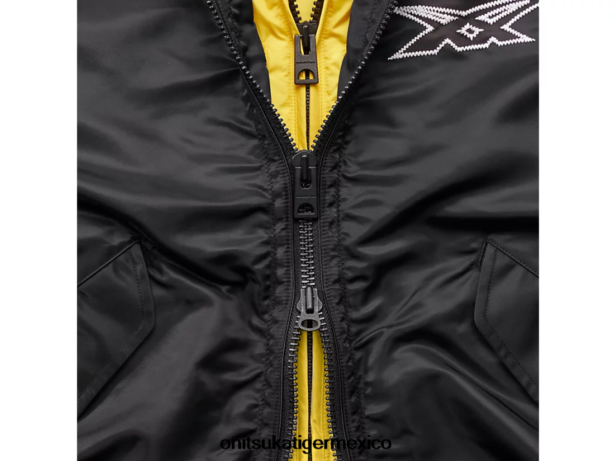 Onitsuka Tiger ropa 4P8D6N595 negro mujer chaqueta bomber