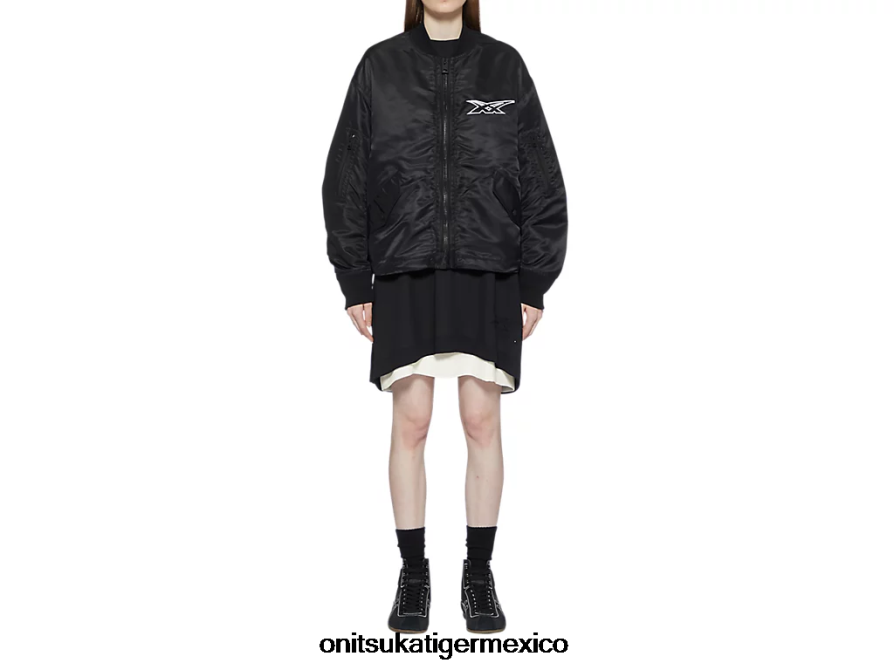 Onitsuka Tiger ropa 4P8D6N595 negro mujer chaqueta bomber