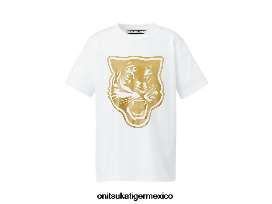 Onitsuka Tiger ropa 4P8D6N659 Oro blanco niños logotipo gráfico t
