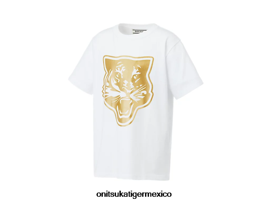 Onitsuka Tiger ropa 4P8D6N659 Oro blanco niños logotipo gráfico t
