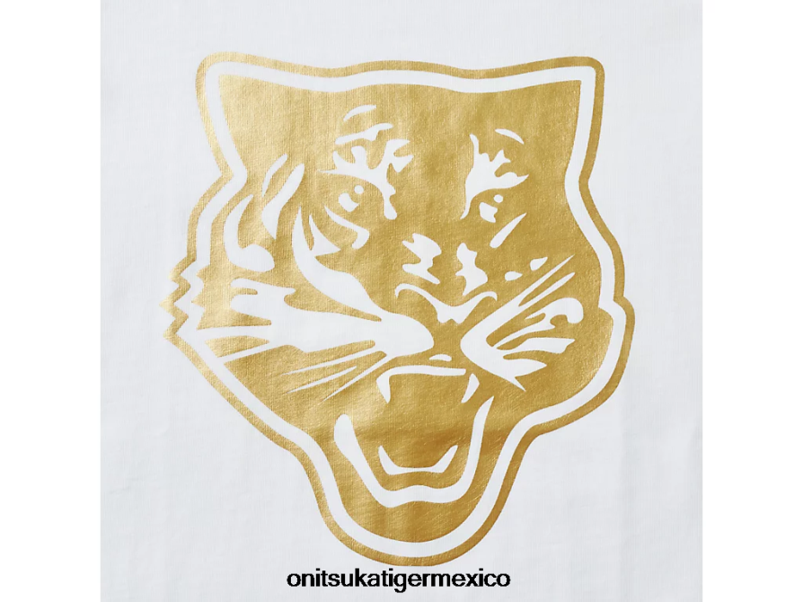 Onitsuka Tiger ropa 4P8D6N659 Oro blanco niños logotipo gráfico t